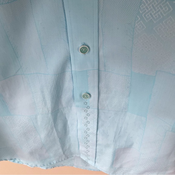 Robert Graham Long Sleeve Button Down Blue Dress Shirt Size L - Picture 6 of 12